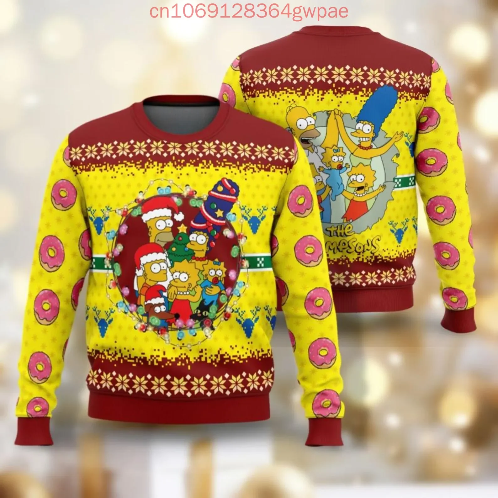 New Simpsons Homer Christmas Ugly Sweaters Christmas Gift Disney Cartoon 3d Print Christmas Ugly Sweaters Fashion Casual Sweater