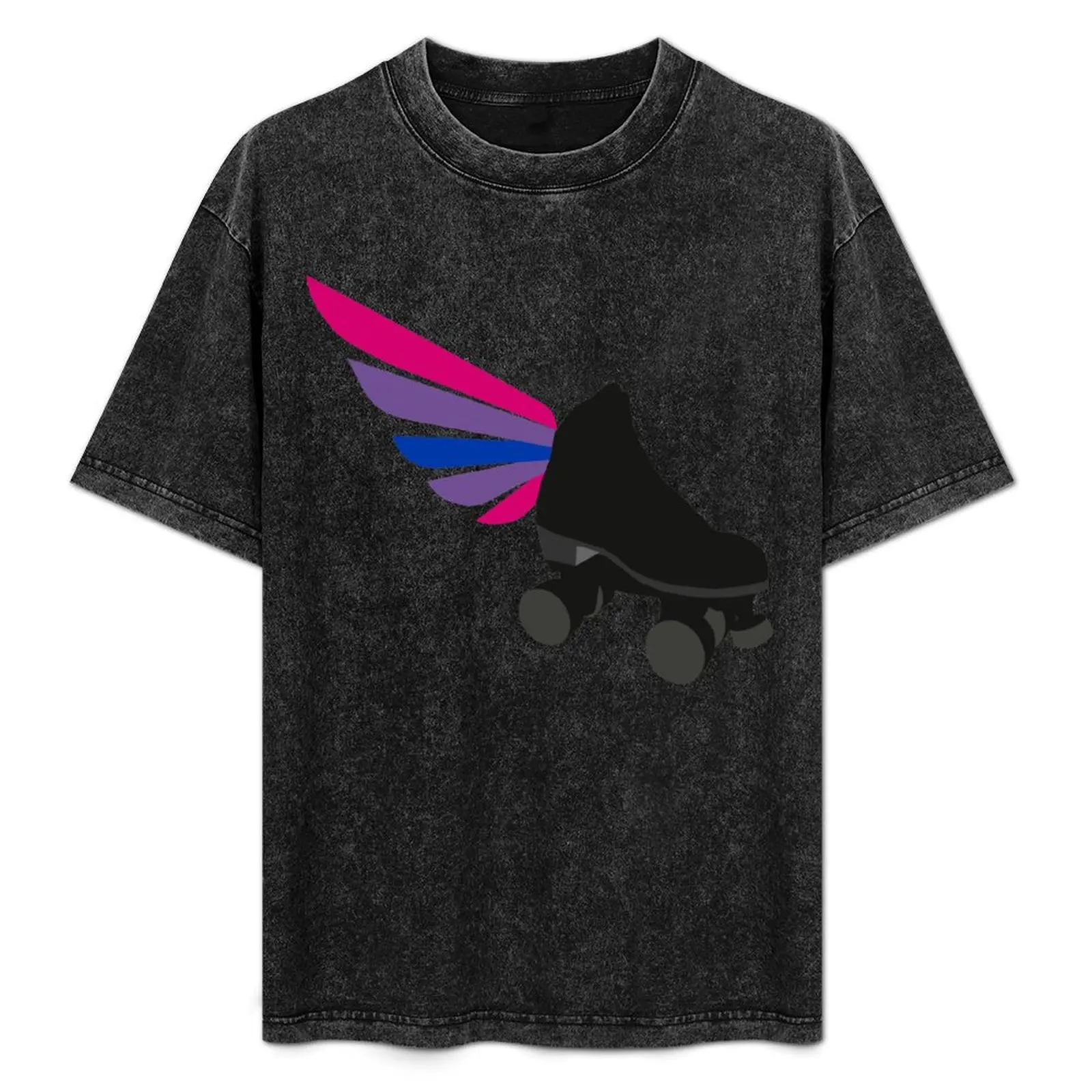 

Bi Pride Winged Roller Skate T-Shirt Urban Casual Loose Fit Tee