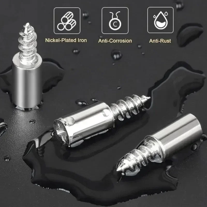 10-100PCS Self Tapping Screw Layer Plate Holder Wardrobe Septum Brackets Fixed Screw Shelf Support Pegs with Non-Slip Sleeve