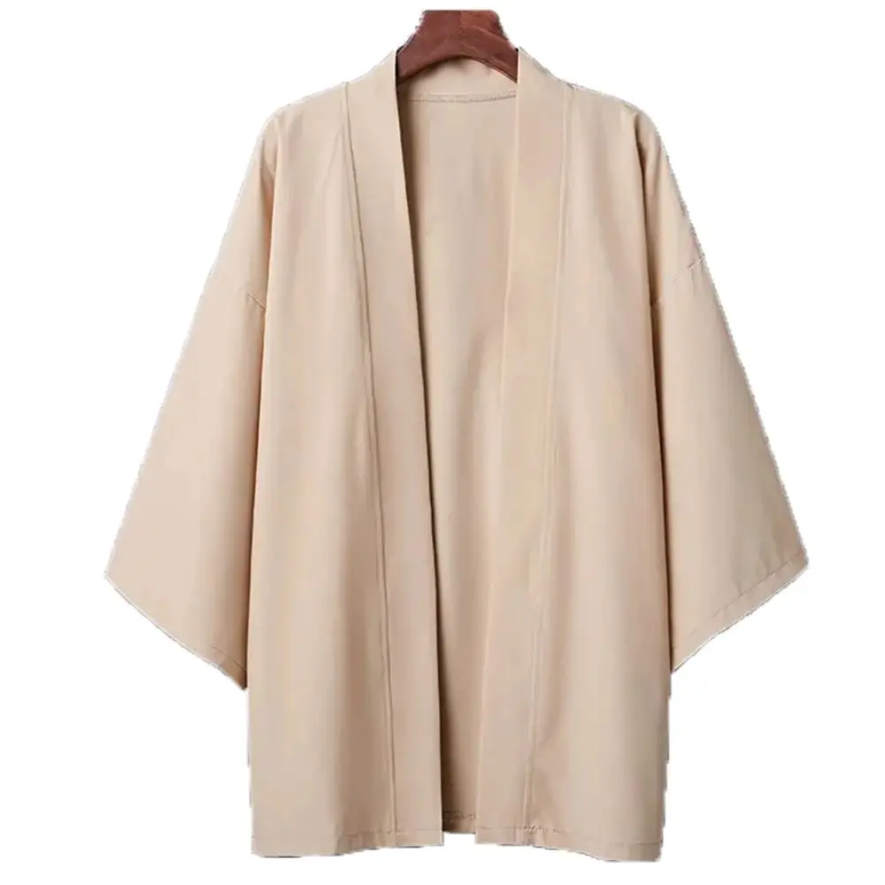 Summer Men Solid Color Kimono Cardigan Big Size 3XL Women Simple Haori Japanese Traditional Costume 6 colors Yukata Kimono Coat