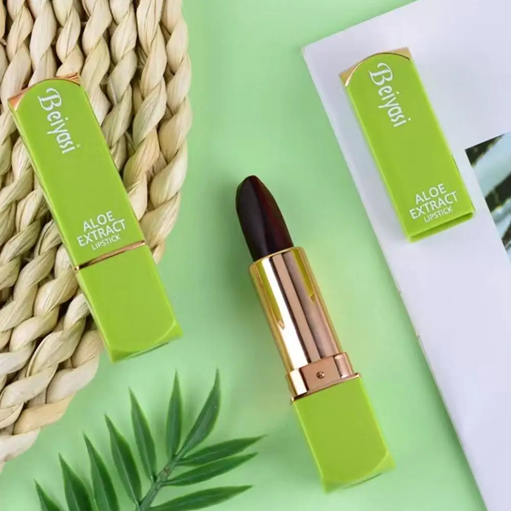 Bálsamo labial descolorido de Aloe Vera, Pintalabios hidratante de Color mágico, brillo que cambia de duración, cuidado labial para niña, maquillaje Nouris A3i0