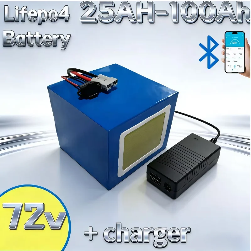 72V 120-150Ah LiFePO₄ Battery + 10A Charger 32S BMS Full Protection | Zero Memory Effect | Low Self-Discharge Your Reliable Pow