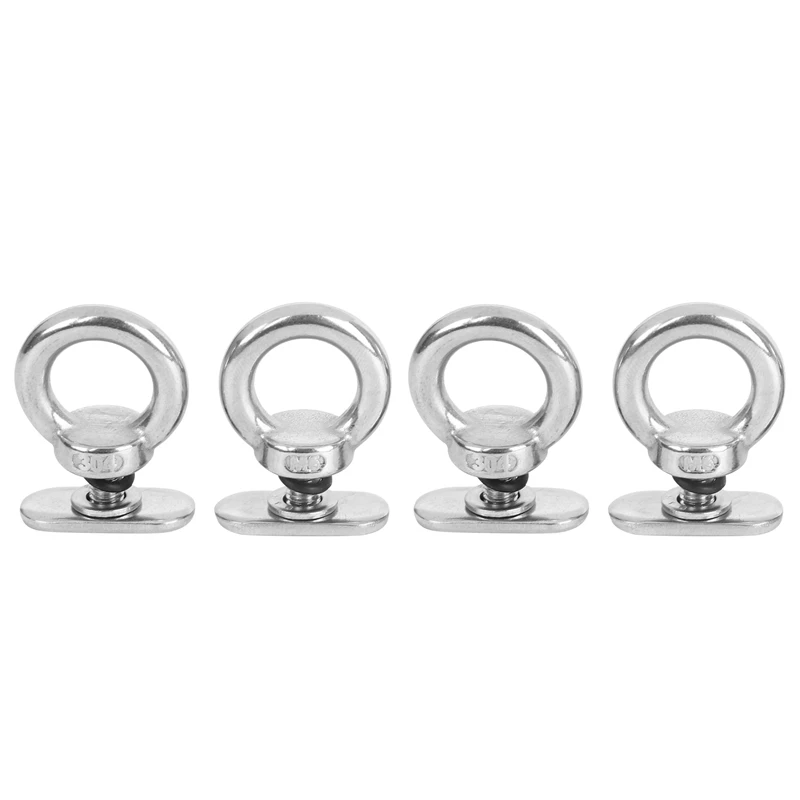 

4Pack Stainless Steel Kayak Track Mount Tie Down Eyelet Rail Accessory For Kayak Canoe Boat