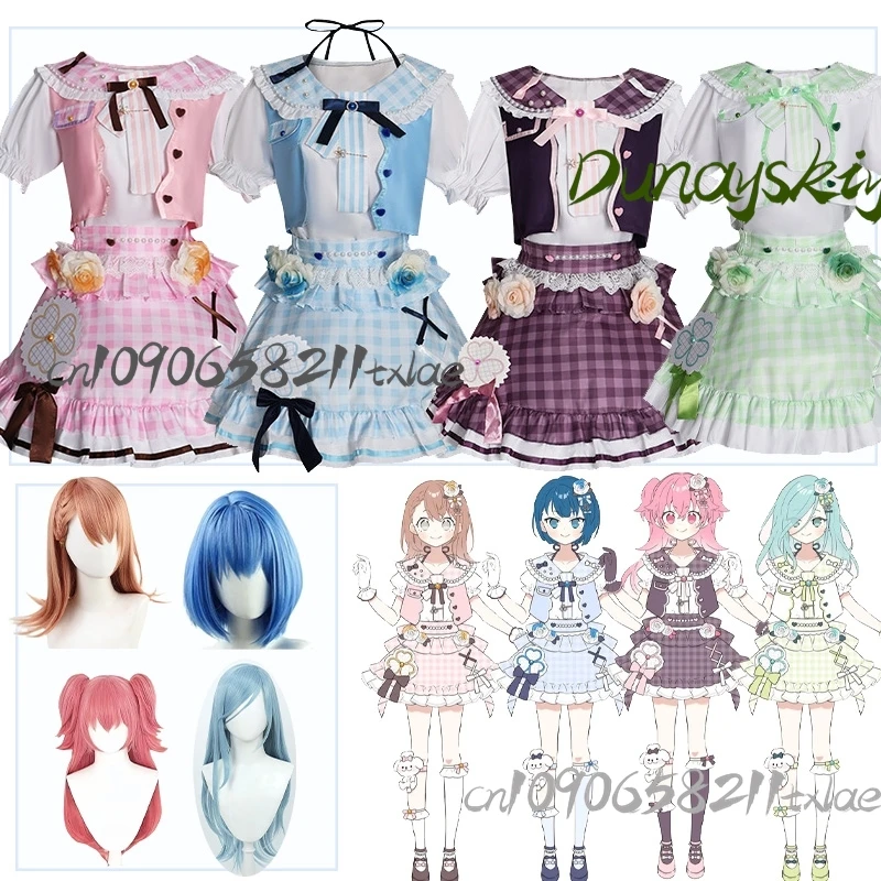 MMJ PJSK موموي إيري هينوموري شينو كيريجايا روي هانازونو ساكويا 4th أزياء تنكرية شعر مستعار الدعائم مجموعات كاملة لوليتا كاواي الهالوين #1
