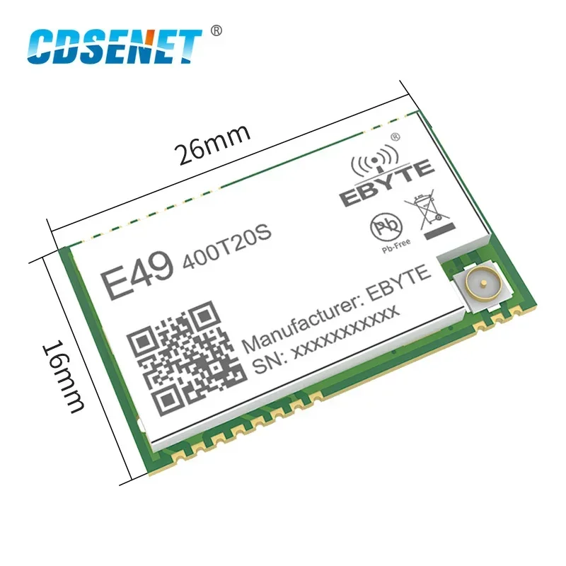 433MHz 20dBm Wireless Transceiver Module GFSK Low Power SMD SMA Interface E49-400T20S UART Serial Port Transmitter and Receiver