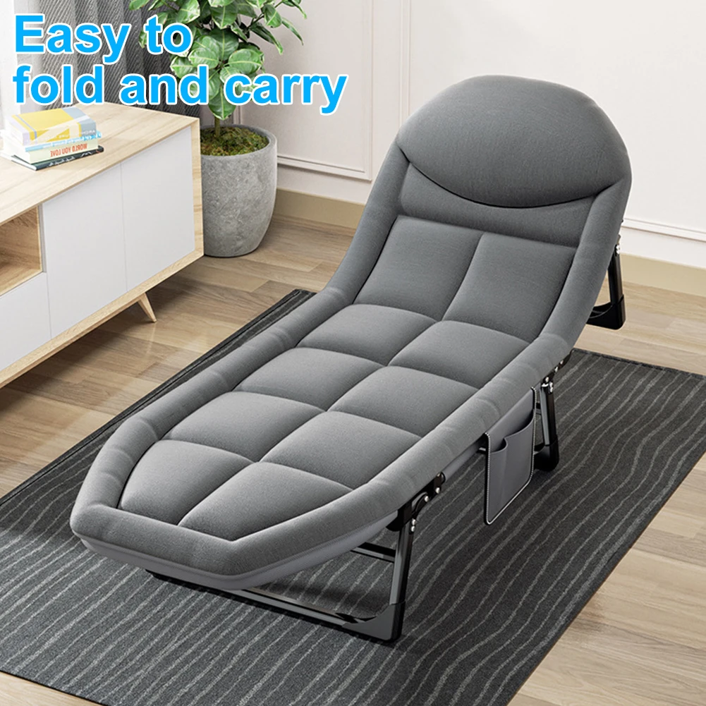 Balcony Single Folding Bed Camping Simple Mattress Office Lunch Break Lounge Chair for Office/Hospital/Napping/Camping