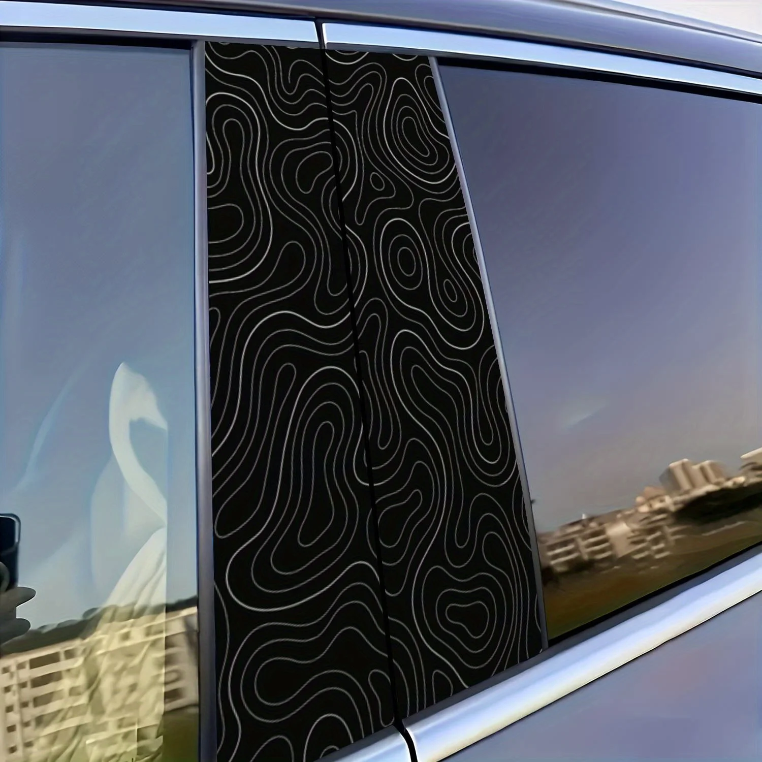 

2-Piece vinyl car sticker B-pillar sticker, waterproof sunscreen and scratch-proof DIY door middle post sticker, door post stick