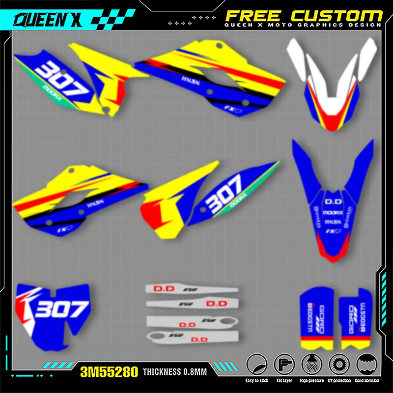 

Queen X MOTOR For Husqvarna TC85 TC 85 2014 2015 2016 2017 Motorcycle Graphics Decal Stickers Kits 010