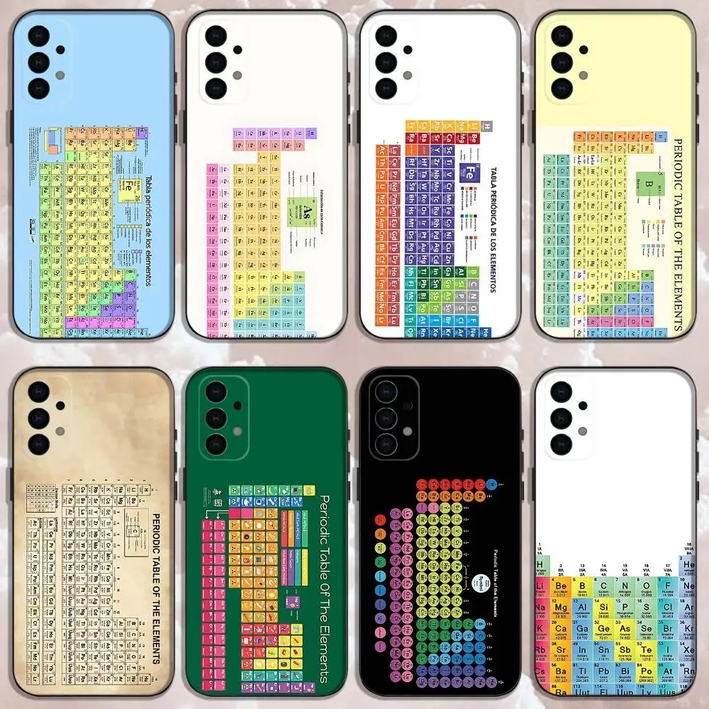 

Chemistry Periodic Tables Phone Case For Samsung Galaxy A73,31,32,72,41,53,52,71,22,5G,Note,J7,8,9 Soft Black Cover