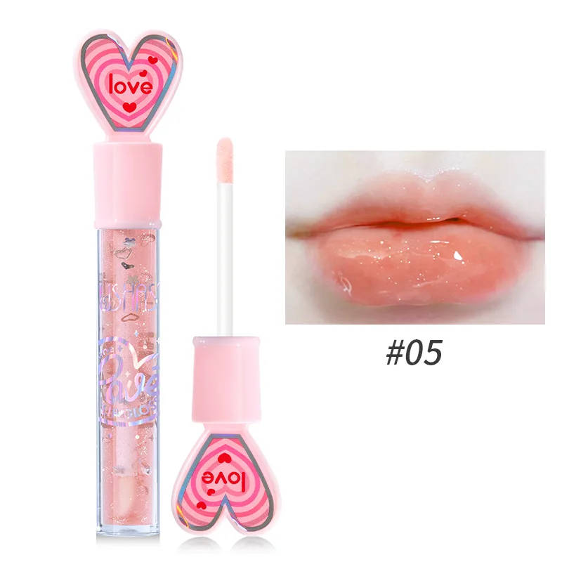 USHAS 3 colorful mirror pearl with flash lip glaze lasting color doe lip moisturizing moisturizing lip honey