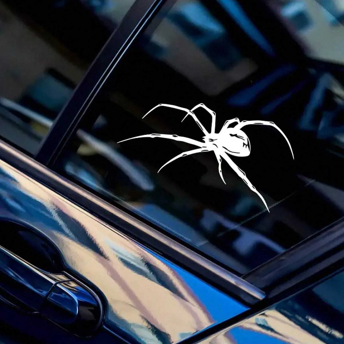 1 Pack - Vinyl Spider Car Sticker, Waterproof Warning Sticker for Car Doors & Windows, Halloween Sticker