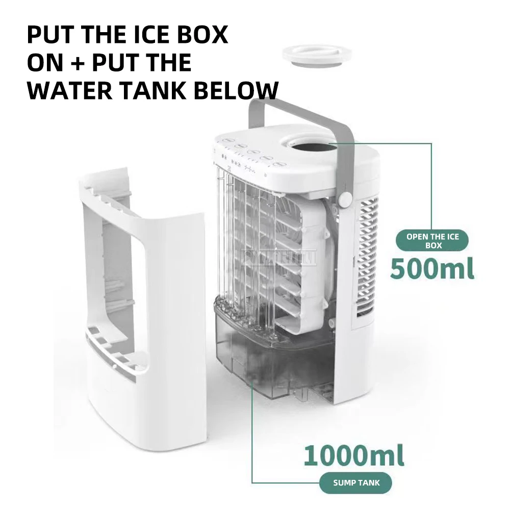 Desktop Water-Cooled Fan Mini Fan USB Small Air Conditioning Cooling Fan Xentilador Con Humificador De Agua