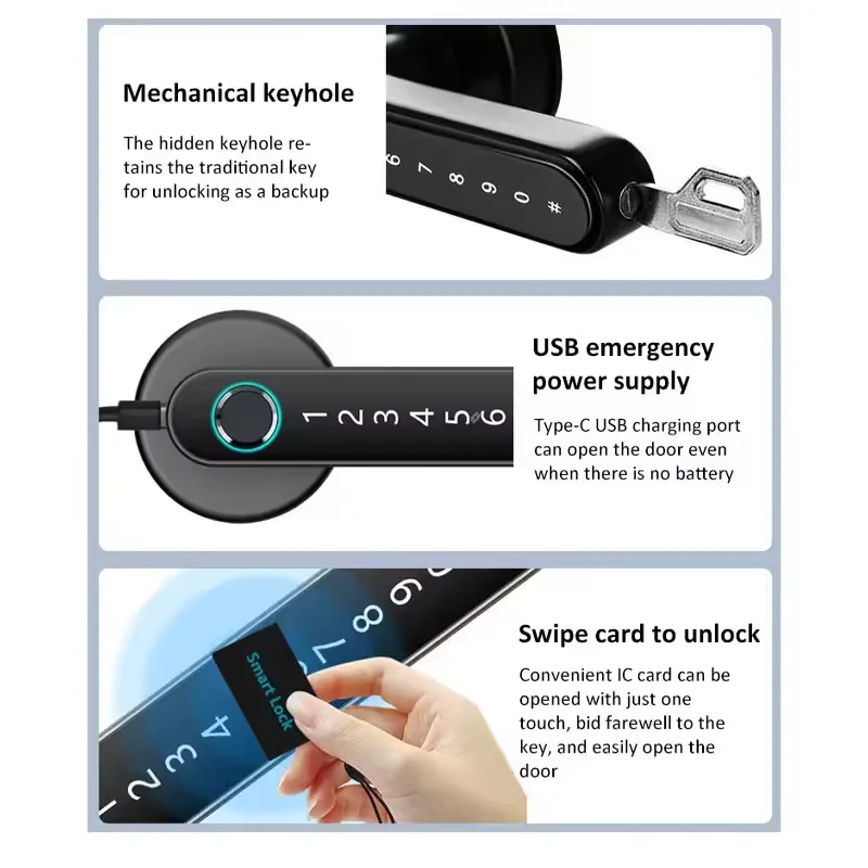 Manufacturer Price Secure Fingerprint Smart Master Room Door Handle With  WIFI Key Cutting Machine Duplicating