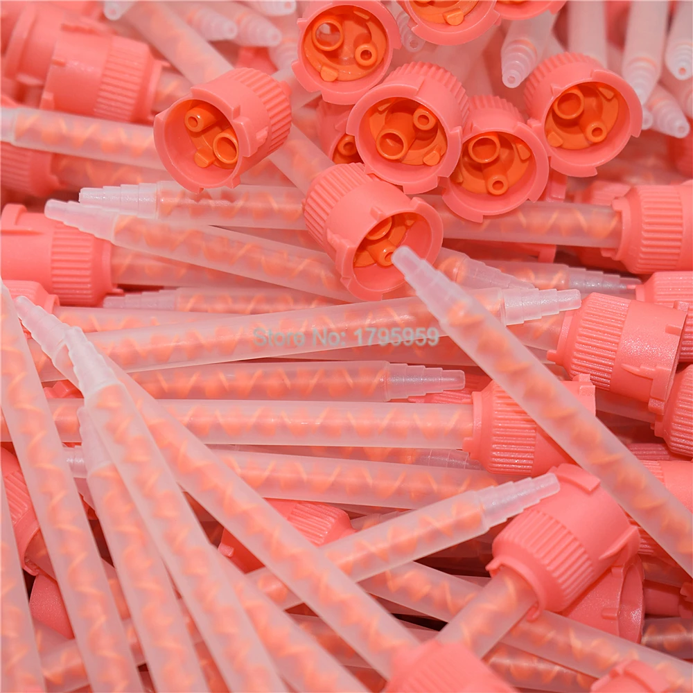 

100pcs Glue Mixing Nozzles Epoxy Resin Adhesives 10:1 Static Mixer Dual Cartridges Round Mixing Nozzles for 50ml 10:1 AB Glues