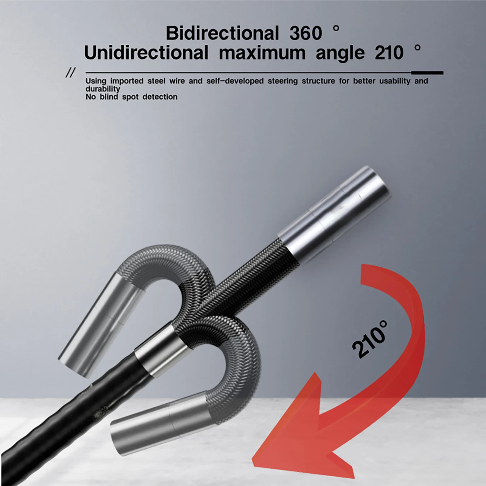 Two-Way Articulating Borescope Camera with 4.3 INCH LCD 1080P 6.2mm HD Video Scope for Automotive Engine HVAC Inspection