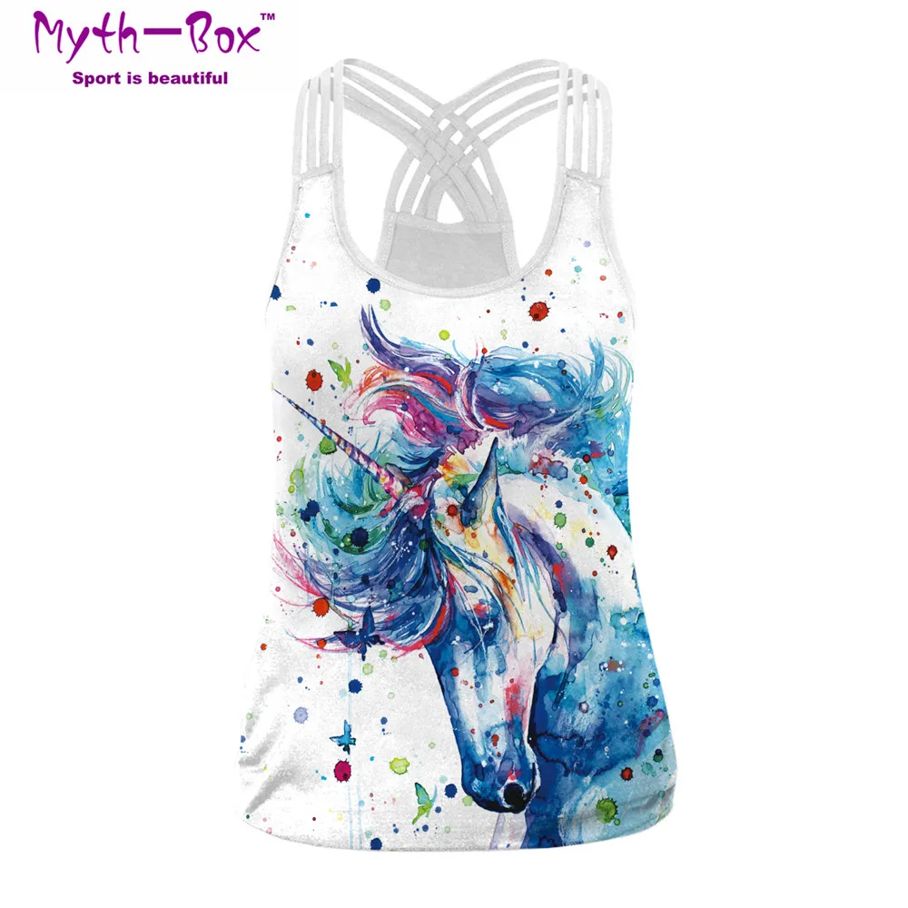 Summer Women Sport Vest Horse 3D Print Sleeveless Shirts Slim Yoga Tops Running Undershirt Quick Dry Fitness Tank Tops Female