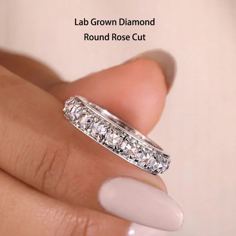 IGI Certified Laboratory Grown 1.95CT DEF/VS VVS Rose Cut Diamond Ring Tthickness 14K 10K Gold Ring Anniversary Ring Gift