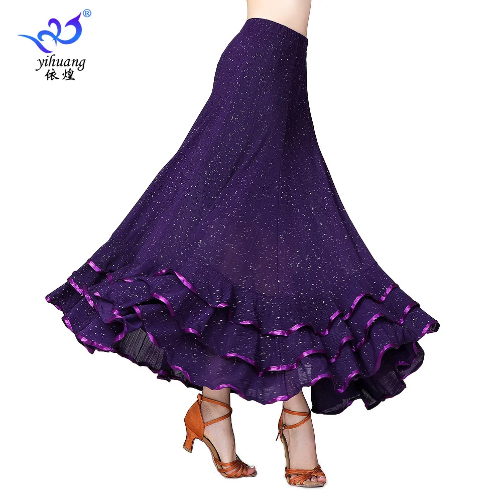 Big Swing Long Skirt Salsa Tango Rumba Latin Dance Costume For Women Stage Performance Dance Wear Daily Training Dancing Clothes