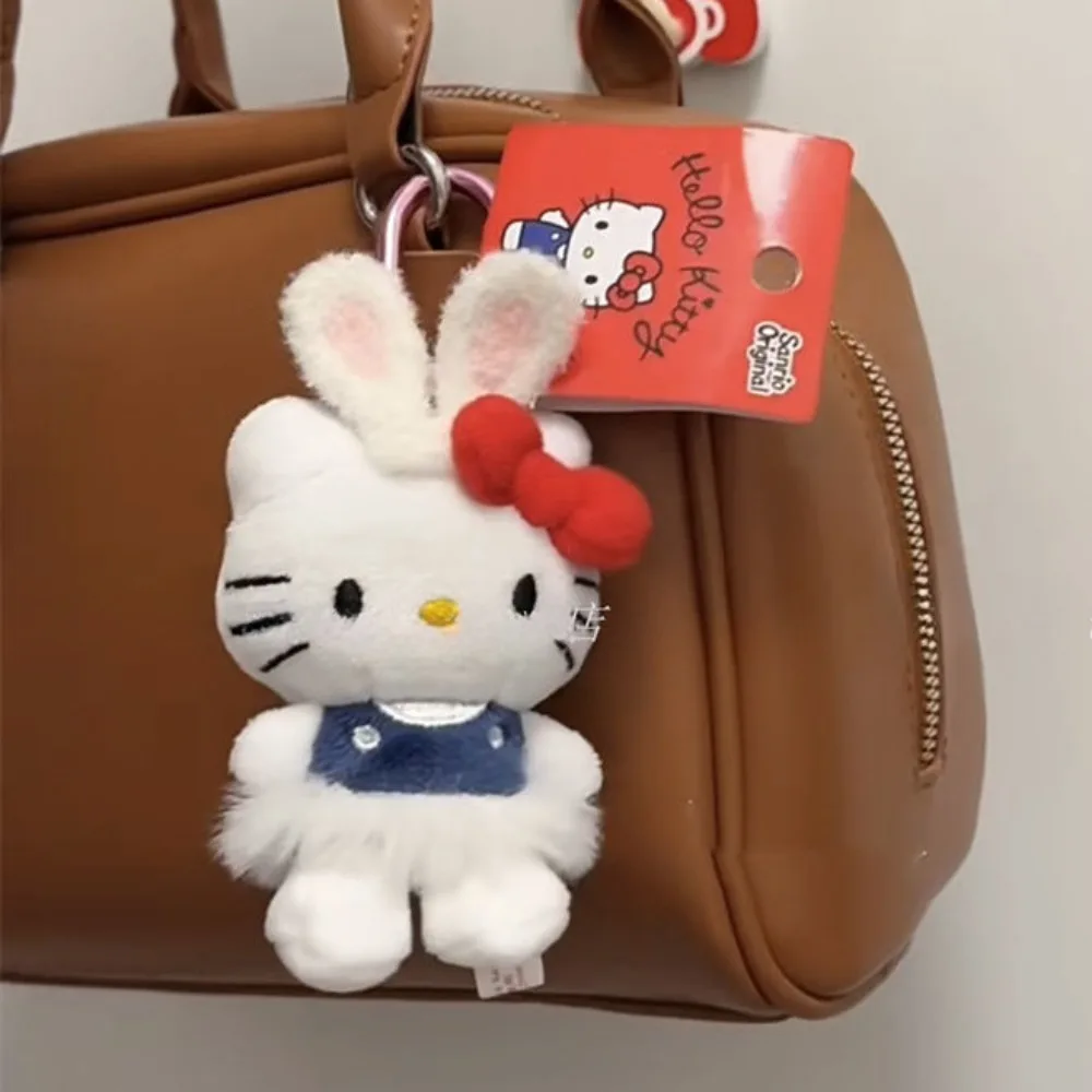 Hello Kitty Pluche Sleutelhanger Miniso 11 cm Echt Klein Konijn Cross Dressing Serie Rok KT Kat Knuffels Pop Hanger Meisjes Gift