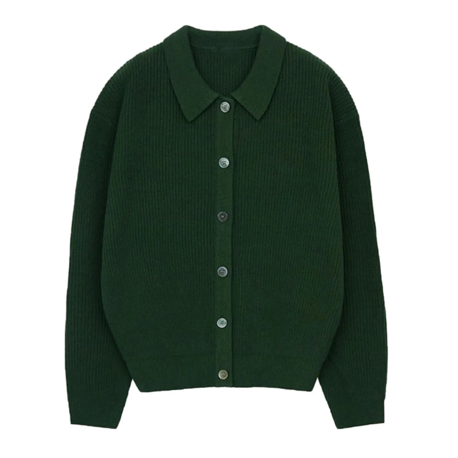 

Korean Style Men's Knit Cardigan Coat Solid Color turn-down collar Autumn Sweater Fashion Casual single breasted top