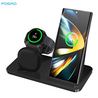 3 in 1 Wireless Charger Fast Wireless Charging Station for Samsung Galaxy Watch 6 5 Pro S24 S23 S22 S21 Charger With Alarm Clock