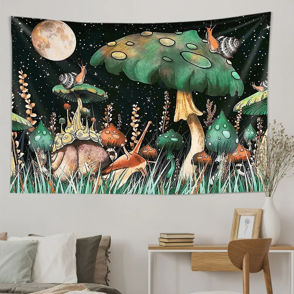 Fantasy 3D Printing Psychedelic Mushroom Tapestry Hippie Boho Colorful Abstract Cute Room Home Decor Sorcery Wall Tapestry