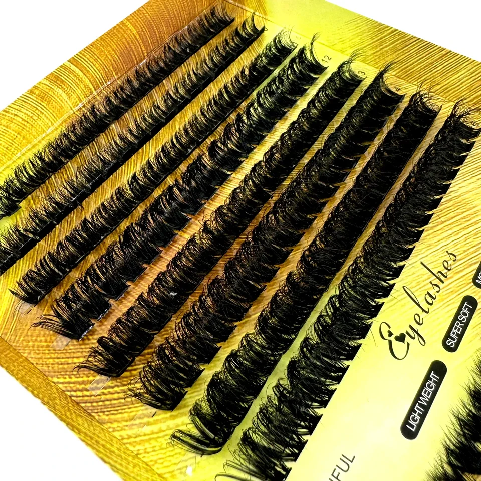 AMSDCN 15/16 Filas de Pestañas en Racimos Esponjosas, 30-100D, Gruesas, Curva D, Pestañas Individuales DIY, Extensiones de Pestañas Naturales 2
