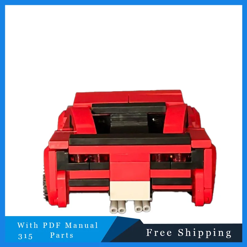 Blocs de construction modulaires de supercar de vitesse, 315 pièces, modèle MOC, voiture de sport rouge, Puzzle pour enfants, cadeau d'anniversaire et de noël