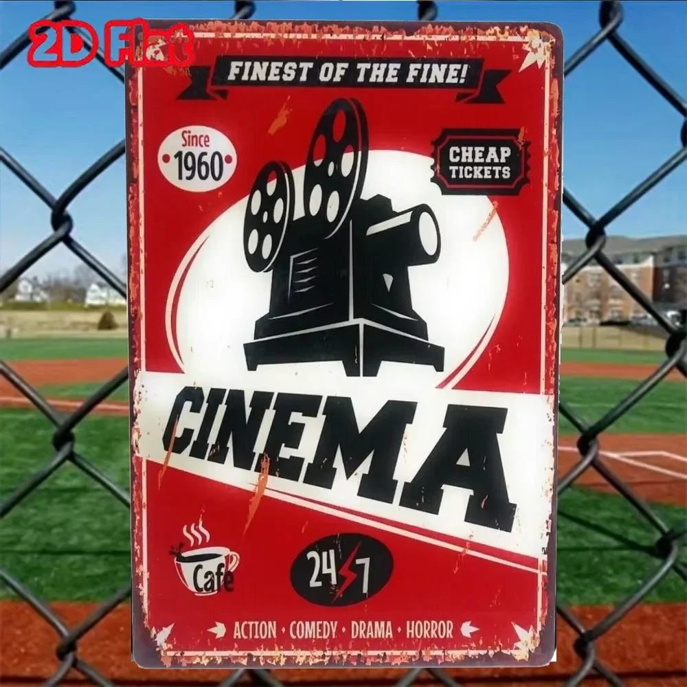 

2D Aluminum Decorative PaintingVintage Replica Movie Room Cinema Tin Sign
