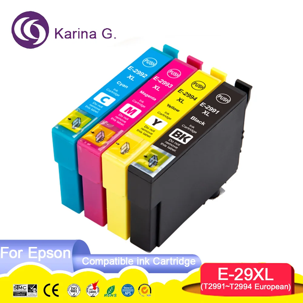 European 29XL 29 XL T29XL T2991 T2992 T2993 T2994 Compatible Color Inkjet Ink Cartridge for Epson XP255 XP-235 XP-332 Printer