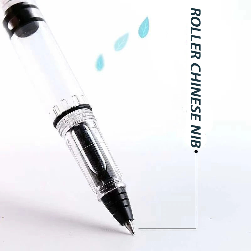 Refillable Rollerball Gel Pen for Students, Replaceable 3.4 Ink Cartridges, Ink Refillable Water-based Pen, Study Stationery