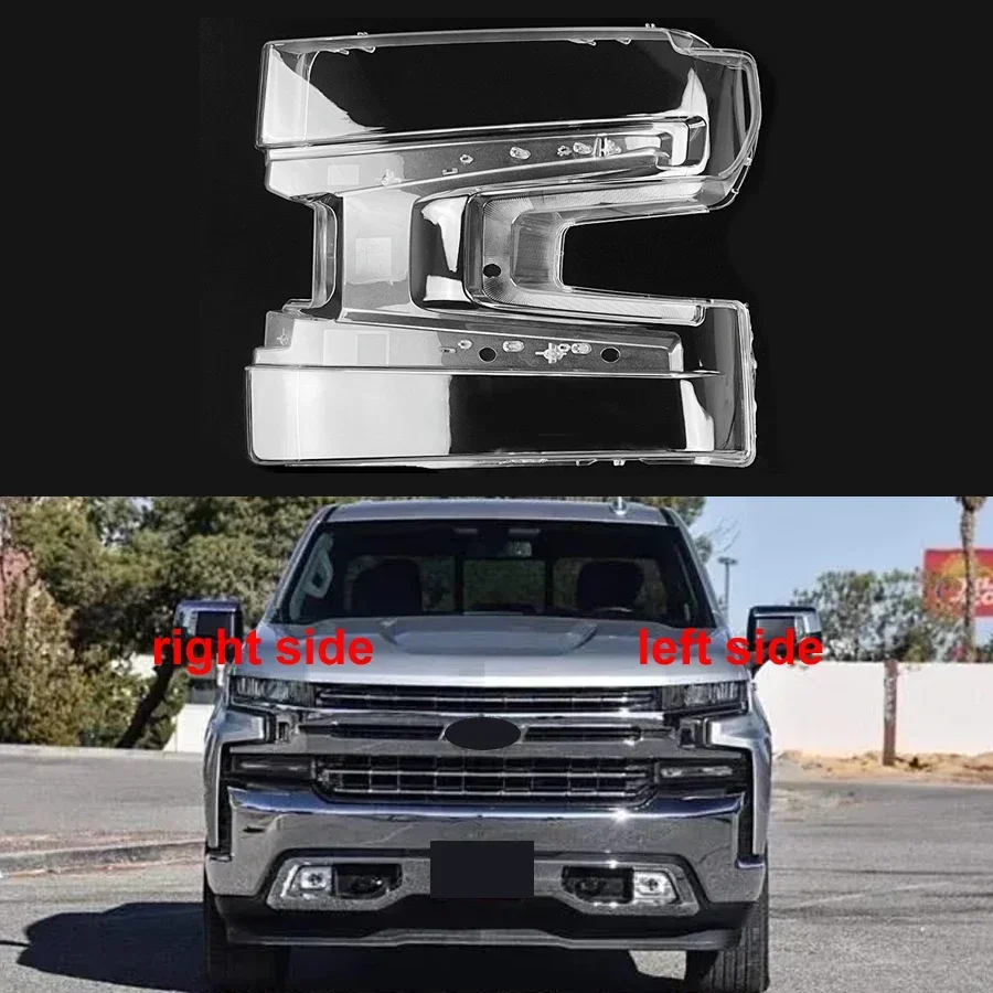 For Chevrolet Silverado 2019 2020 2021 Car Accessories Headlight Lens Cover Transparent Lampshade Headlamp Shell Plexiglass