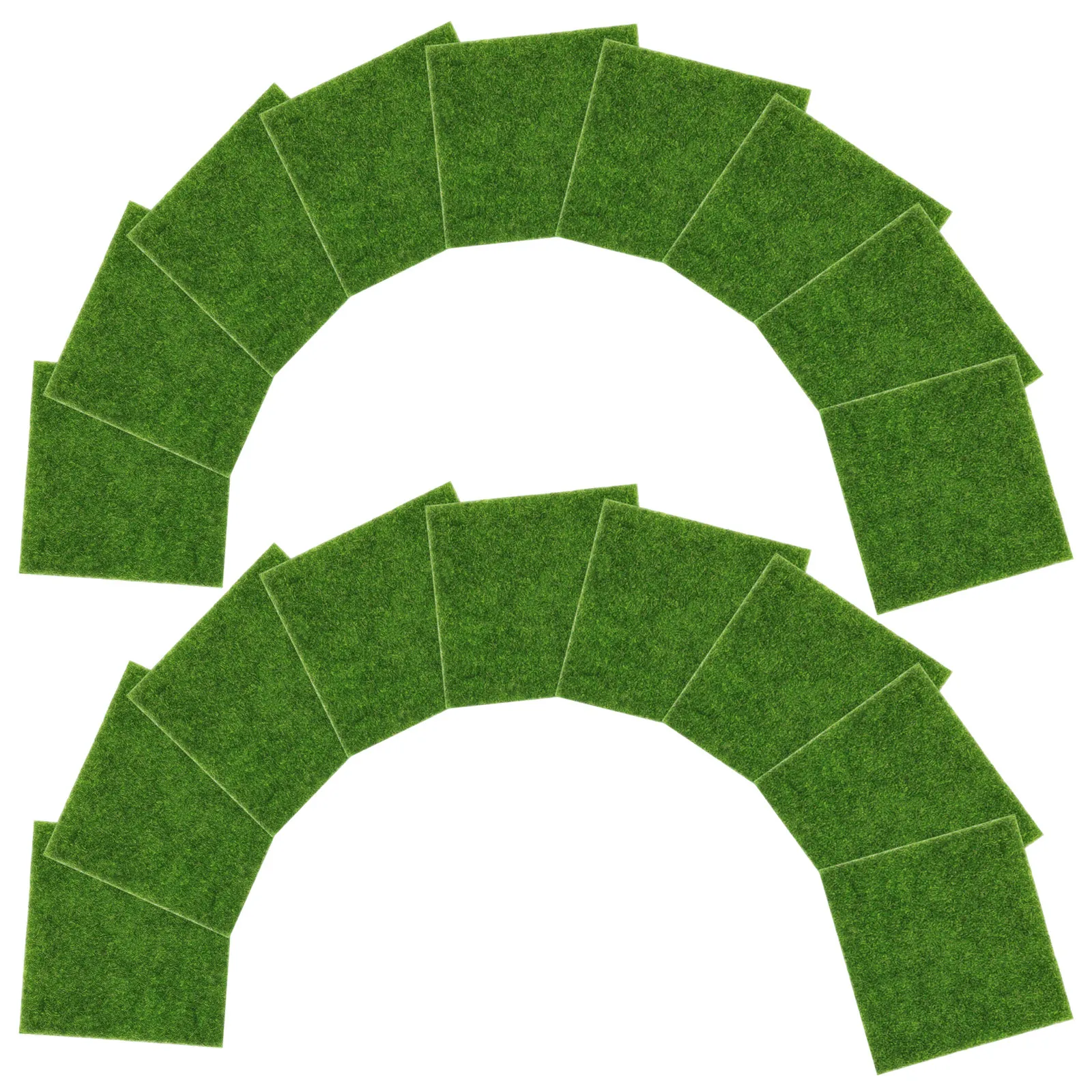 18Pcs Realistic Artificial Grass Turf Squares 6x6 Inch Miniature Lawn Mat for DIY Fairy Garden Mini Landscape Turf Decoration