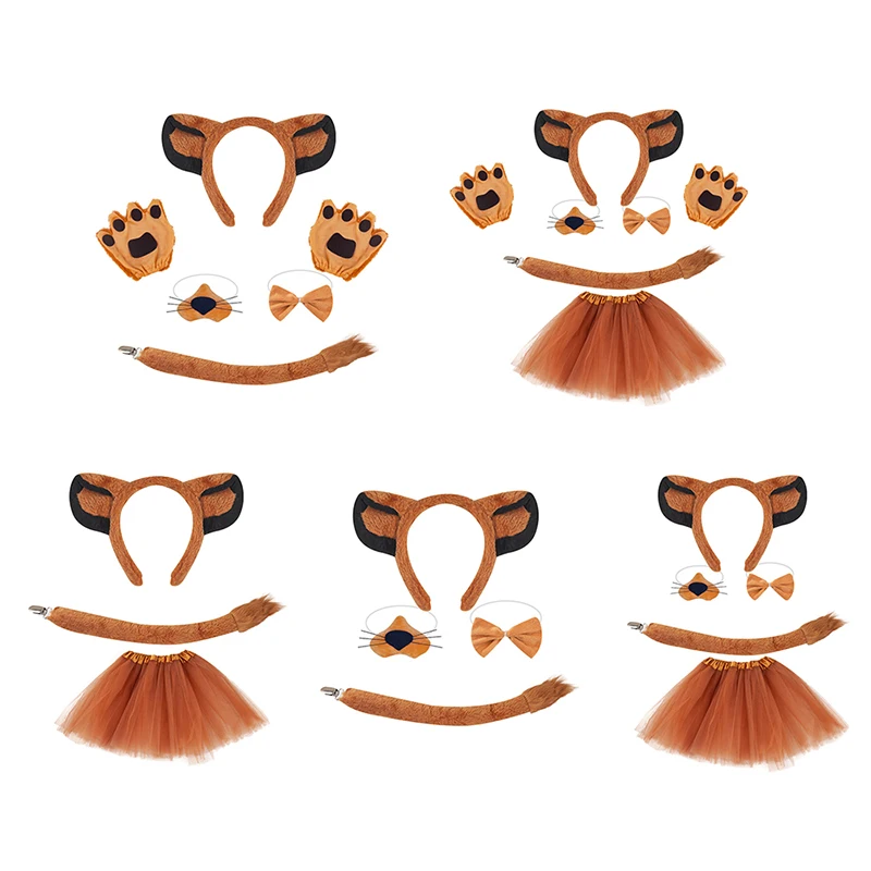 Animal Hair Bands Props Lion King Ears Hair Bands Plush Cute Performance Costumes Props