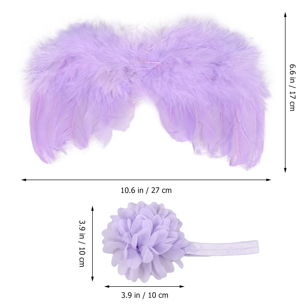 Dog Cat Costume Angel Wings Creative Small Pet Wing Supplies with Flower Headdress (Purple) pet costume