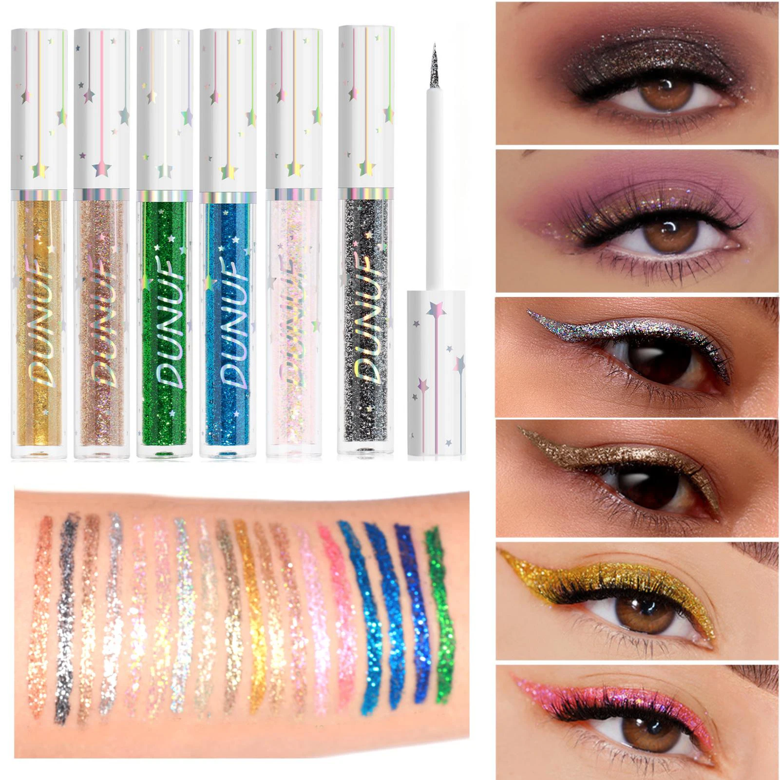 1 penna e ombretto liquido scintillante: ricco di colore, impermeabile, ad asciugatura rapida, creazione di trucco occhi lucido