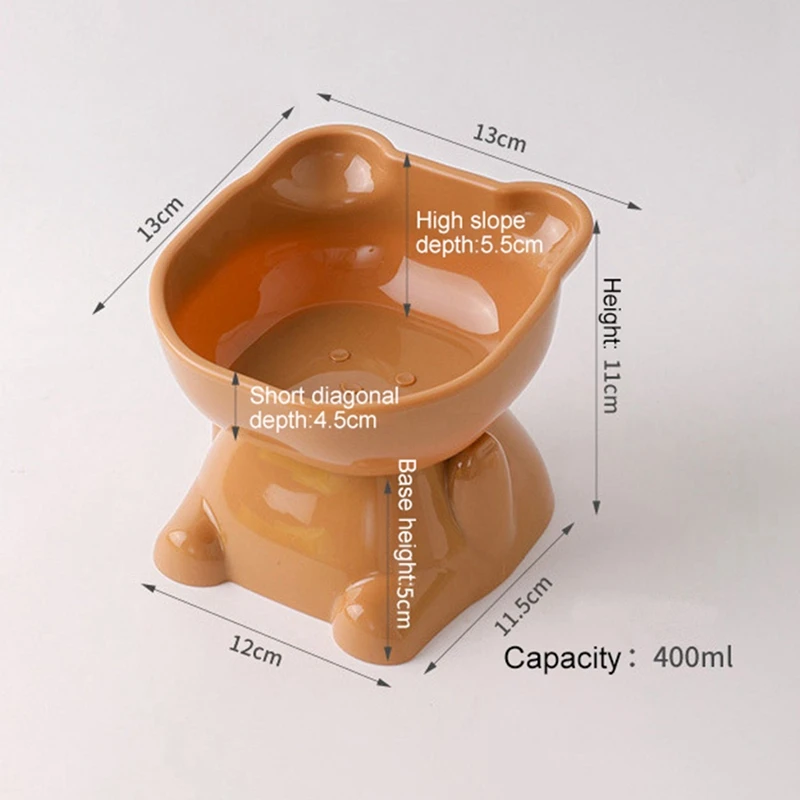 Cat Bowl High Foot Dog Bowl Neck Protector Pet Cat Food Water Bowls Anti-overturning Pet Feeding Cup Pet Feeder Supplies ﻿