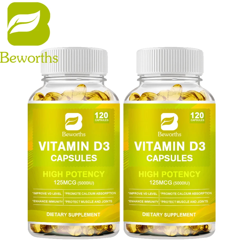 Beworths Vitamin D3 Capsules Helps Bones, Teeth, Heart and Nerves, Immune System Function Supplement For Women & Men