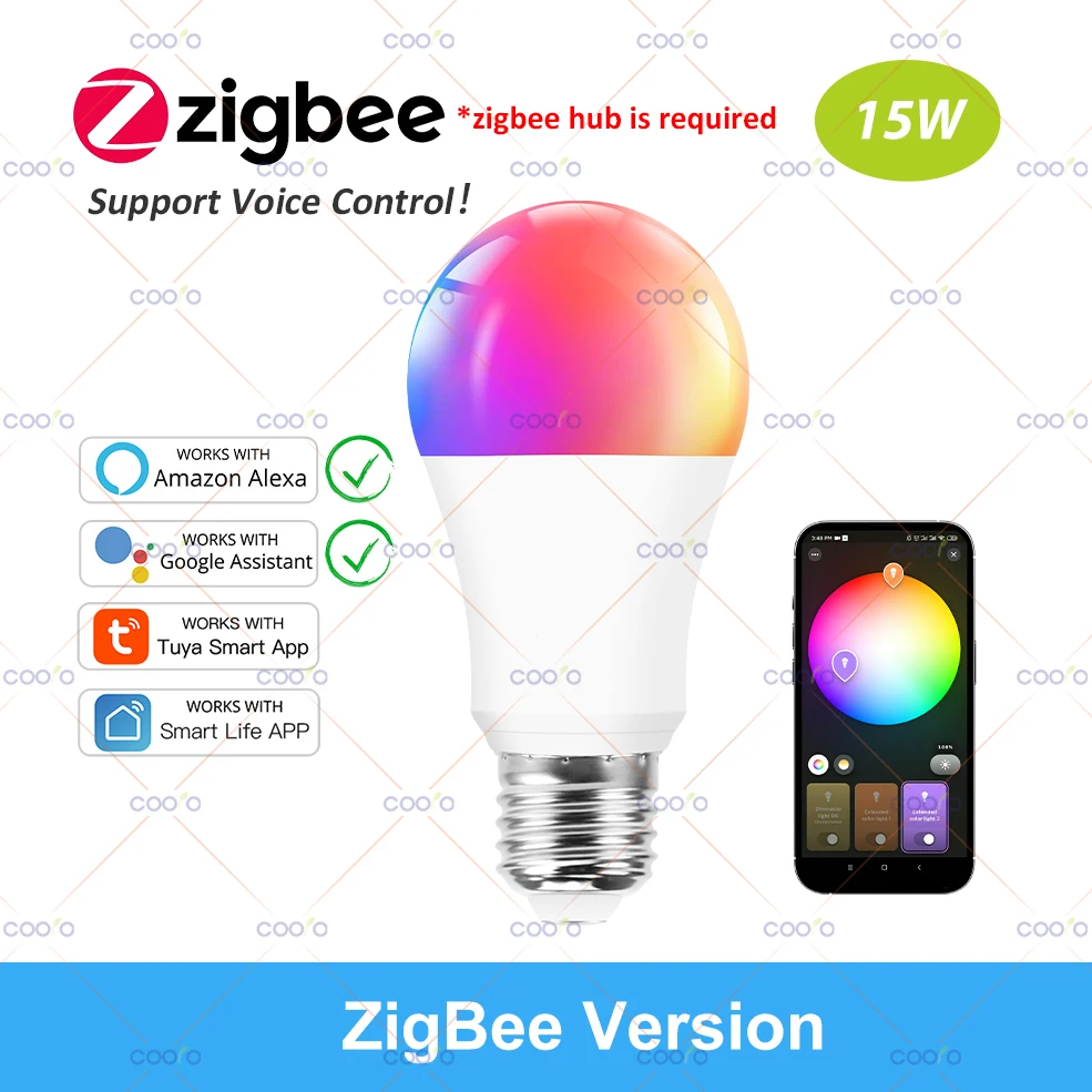 Tuya Smart WiFi ZigBee Bluetooth LED-Glühbirnen 220V 110V E27 GU10 E14 RGB Dimmbare LED-Lampe Funktioniert mit Smart Life Alexa Google