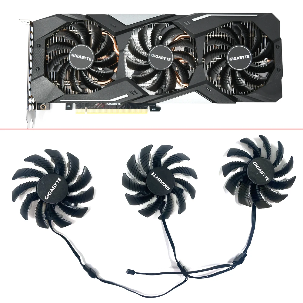 

Cooling 3PCS 75MM 4PIN T128010SU PLD08010S12HH GPU FAN For Gigabyte RTX2070 2060 1660S RTX2080 TI Graphics Video Card Fans