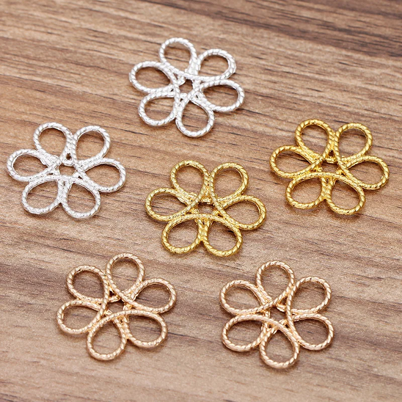 BoYuTe (50 Pieces/Lot) 25mm Alloy Flower Materials Handmade DIY Hair Jewelry Accessories