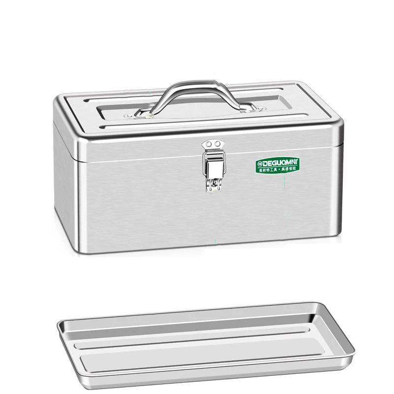 Stainless Steel Large Capacity Tool box Industrial Grade Heavy-duty Thickened Metal Iron Box Household Hardware Storage tool Box