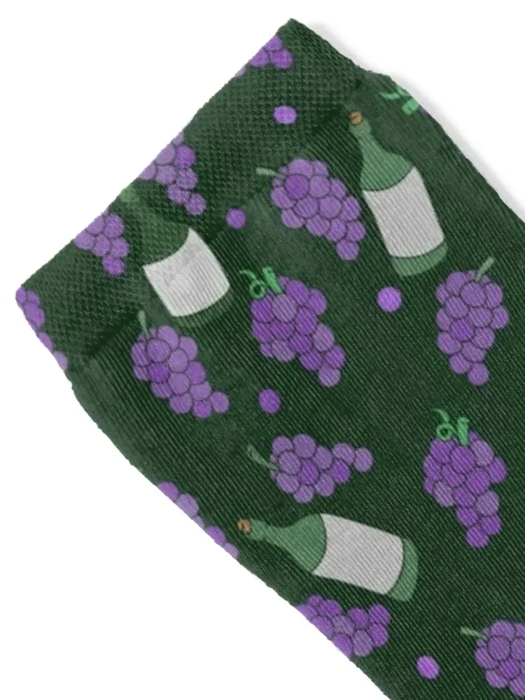 Wine drinking pattern purple grapes and wine Socks summer cycling custom Woman Socks Men's