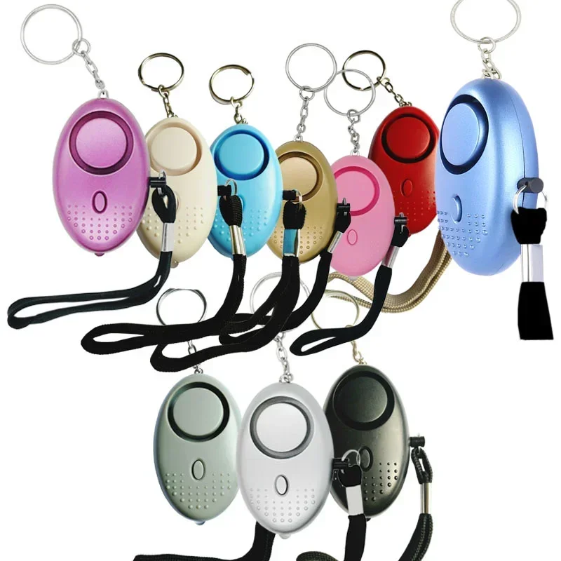 Portable Self Defense 130dB Anti Aggression Personal Security Alarm Keychain LED Lights Emergency Safety