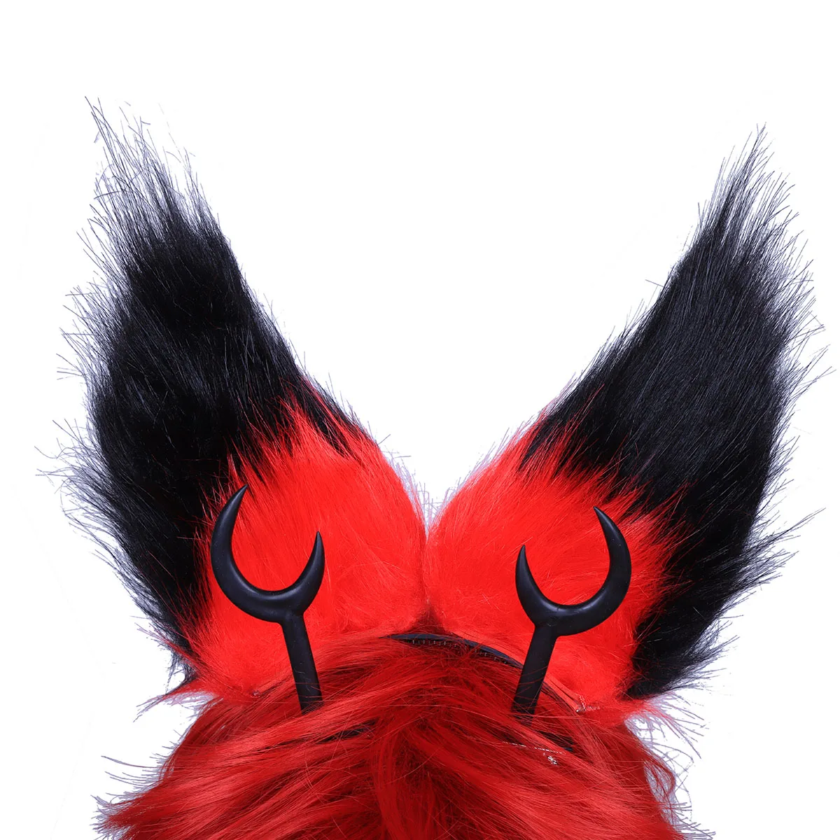 Cosplay Horns Clip Costume Black Headwear and Ears Accessories for Alastor Hazbin Hotel