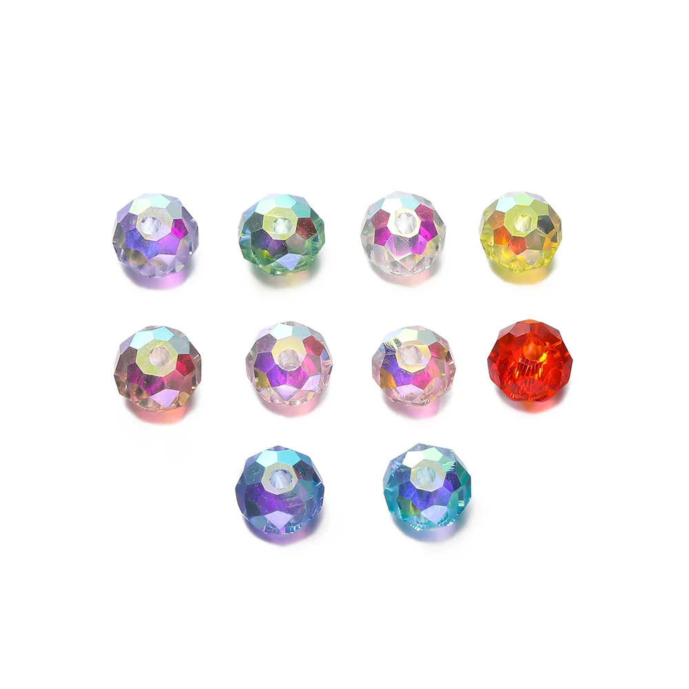

3/4mm 50Pcs Glass Round Facted Crystal beads Loose Spacer Beads for Jewelry Making DIY Bracelet Necklace Accessories