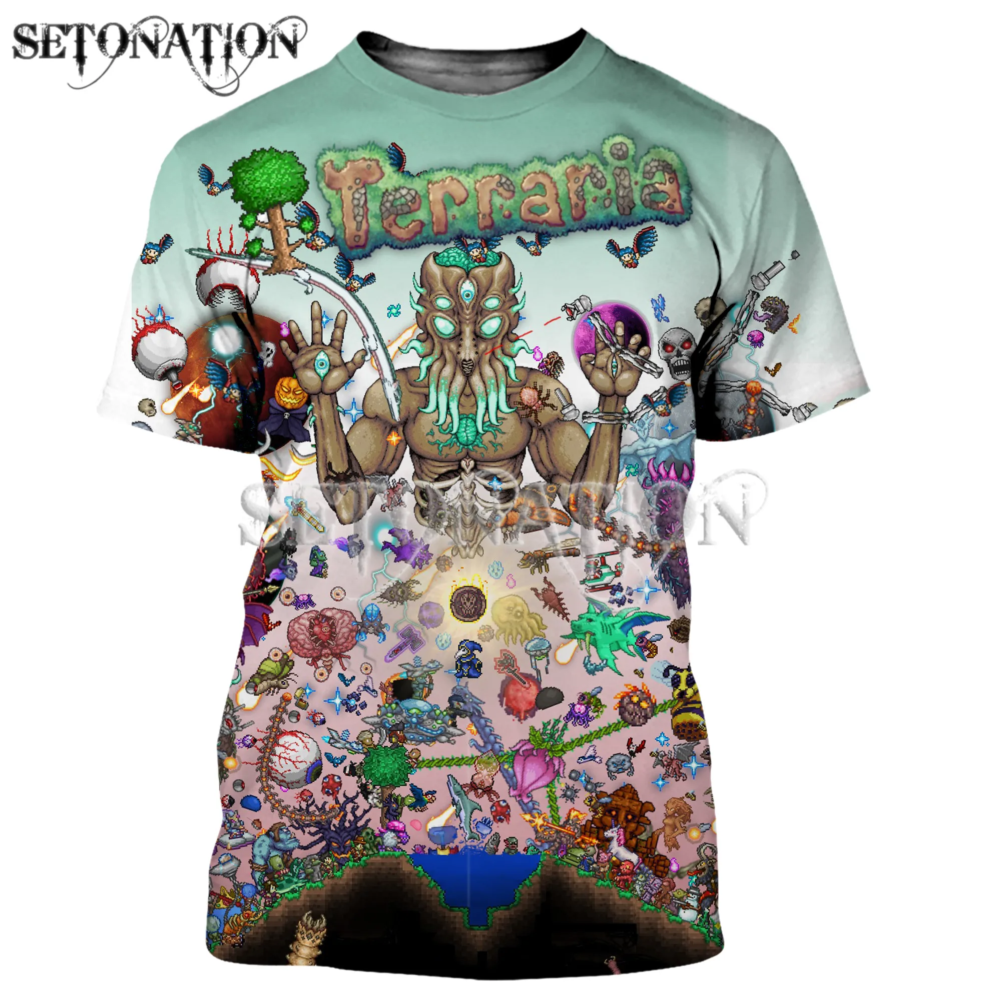 Terraria Game men women New fashion cool 3D print High Quality t-shirts Harajuku style tshirt streetwear summer tops