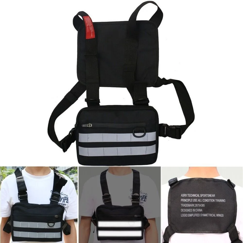 Men's Combat Chest Rig Bag Front Pouch Recon Kit Sport Protective Vest Pack