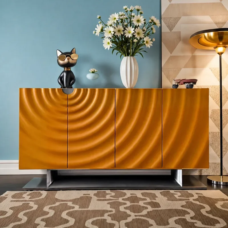 Italian Style Luxury Ripple Series Rock Slab Cabinet for Dining Room Entryway Shoe Storage Home Decoration Whole House