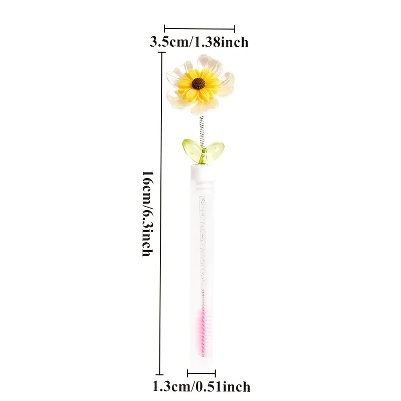 Flower Swinging Series Fun Cute Fashion Wimpernbürste Augenbrauenbürste Gepfropftes Wimpernschlauch-Set Wimpernbürste Zufällig 5 Stück
